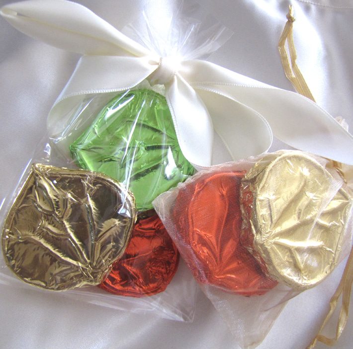chocolate aspen leaf wedding favors, party favors