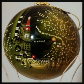 Denver night holiday lights Christmas ornament