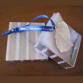 Gold or Silver Aspen Ornament with Custom Ribbon