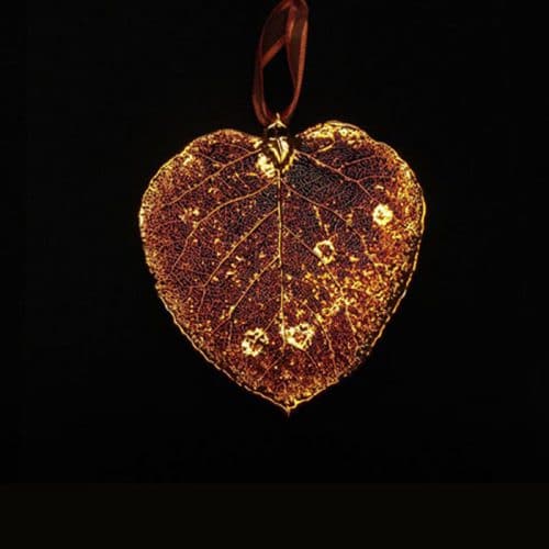 Iridescent Copper Aspen Leaf Ornament