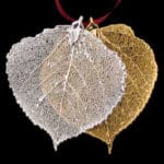 Silver and 24K gold aspen leaf ornament