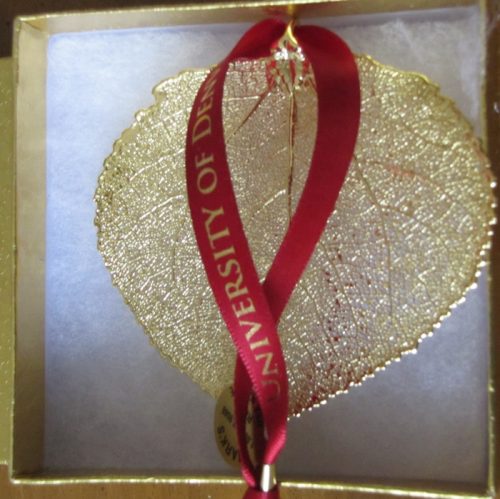 Gold or Silver Aspen Ornament with Custom Ribbon