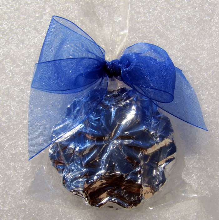 Foiled chocolate snowflake party or wedding favor