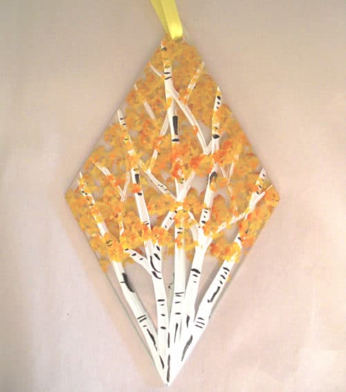 fall aspen leaves suncatcher
