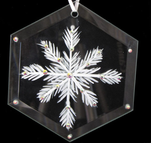 Suncathcer or Christmas ornament snowflake and crystals