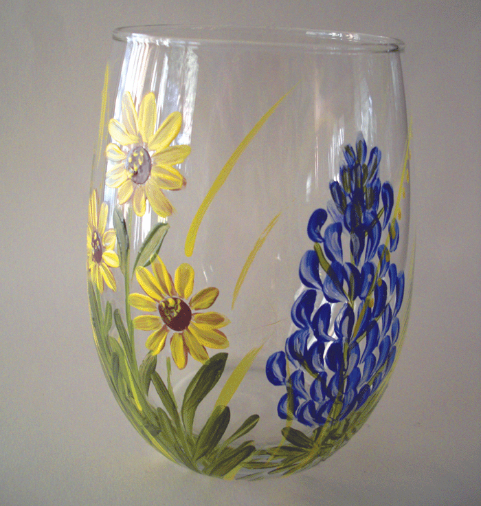 Hand painted Cylinder Vase with Colorado Wildflowers