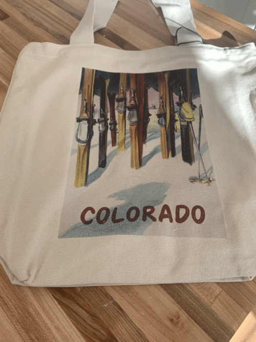 Colorado ski tote