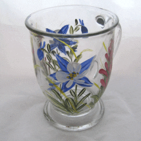 Hand-painted coffee mug Colorado wildflowers