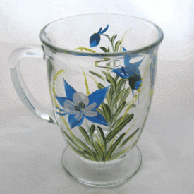 Columbine hand-painted coffee mug