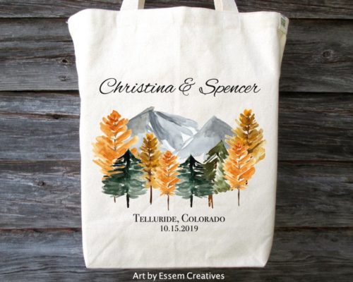 Custom fall wedding tote bag