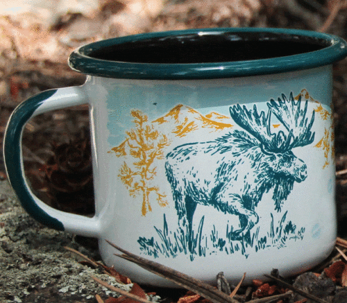 Moose enamel mug