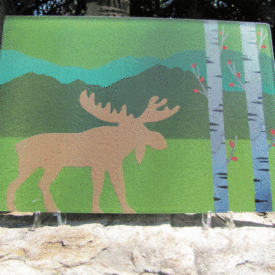 Moose in Aspen cutting board