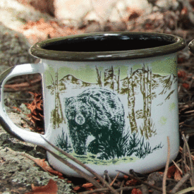bear design enamel mug