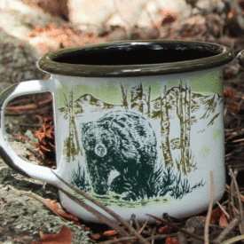 bear design enamel mug