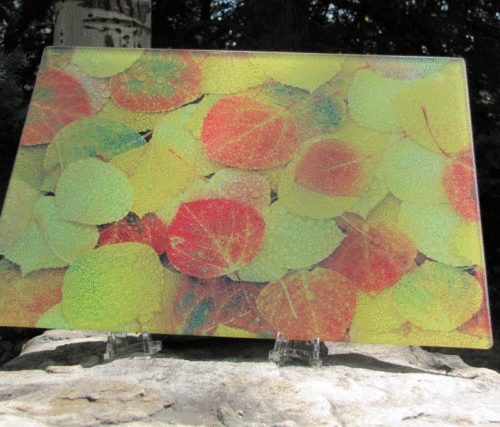 aspen leaves cutting board