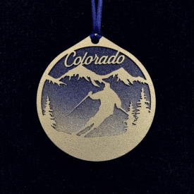 Colorado skier ornament