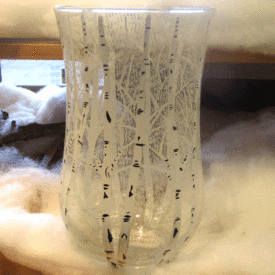 Snowy Aspen Trees Hurricane Vase