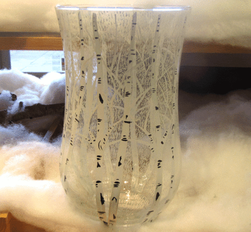Snowy Aspen Trees Hurricane Vase