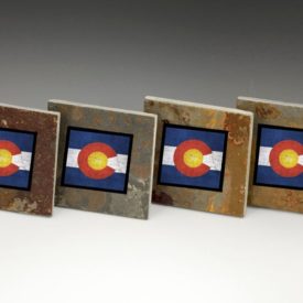 Colorado flag coaster set