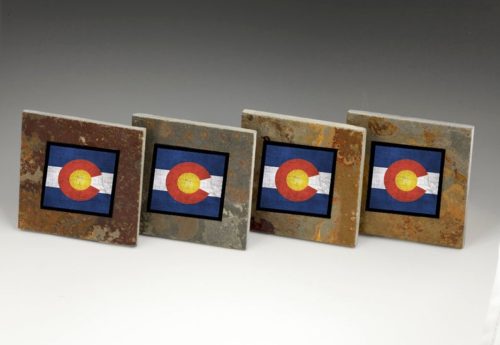 Colorado flag coaster set