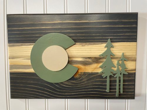 Colorado Flag Plaque Green
