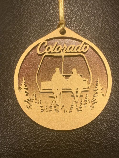 Chairlift Ski ornament