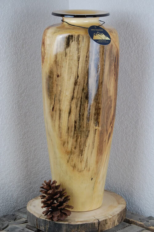 24-inch gloss finish aspen wood vase