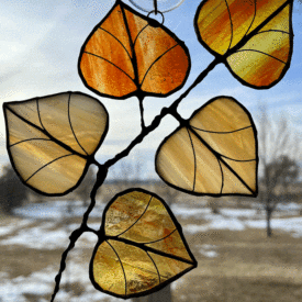 Aspen Branch Stained Glass suncatcher