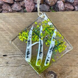 spring aspen trees sun catcher Christmas ornament