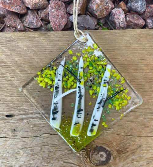 spring aspen trees sun catcher Christmas ornament