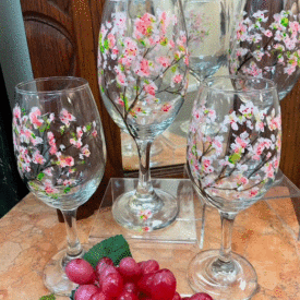 Cherry Blossom wine glasses