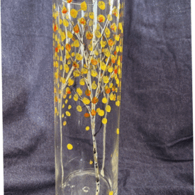 Aspen Tree hand painted Vase Fall
