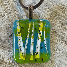 Fused Glass Aspen Pendant - Aspen Trees