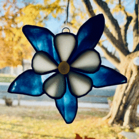 Columbine stained glass ornament sun catcher